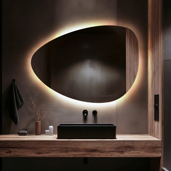 Espejo LED con forma de huevo 64x90 cm