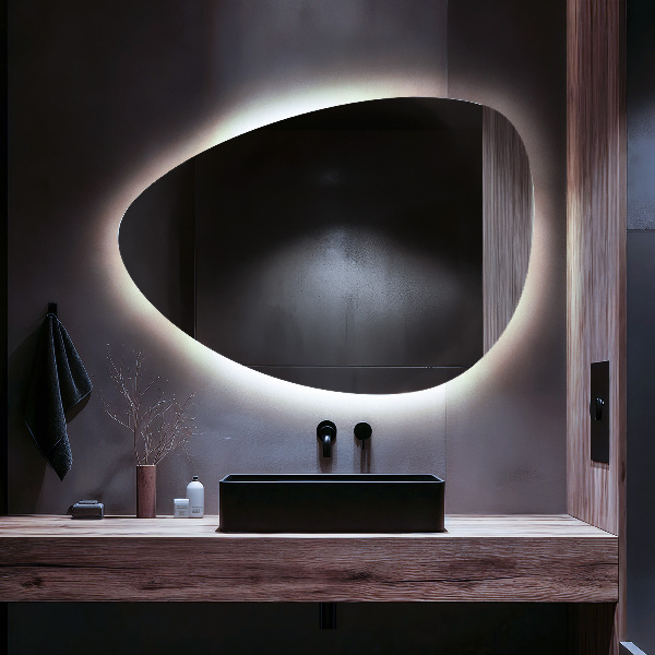 Espejo LED con forma de huevo 64x90 cm