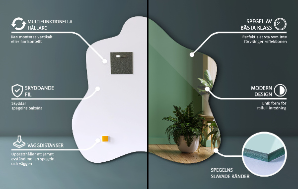 Espejo mancha irregular 68x67 cm