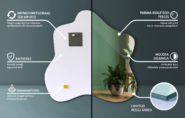 Espejo mancha irregular 68x67 cm