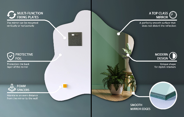 Espejo mancha irregular 68x67 cm