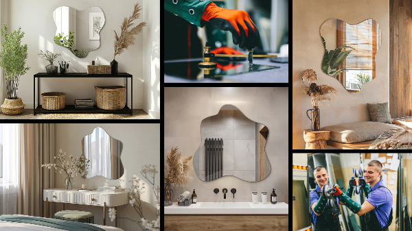 Espejo mancha irregular 77x77 cm