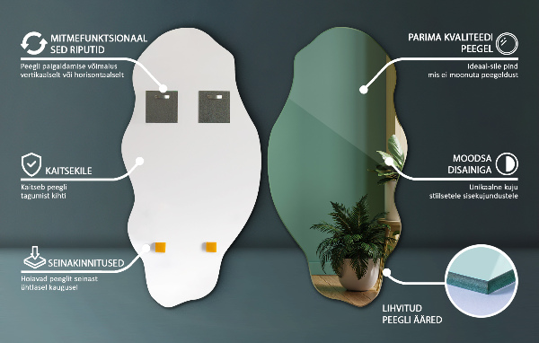 Espejo con forma original mancha 50x100