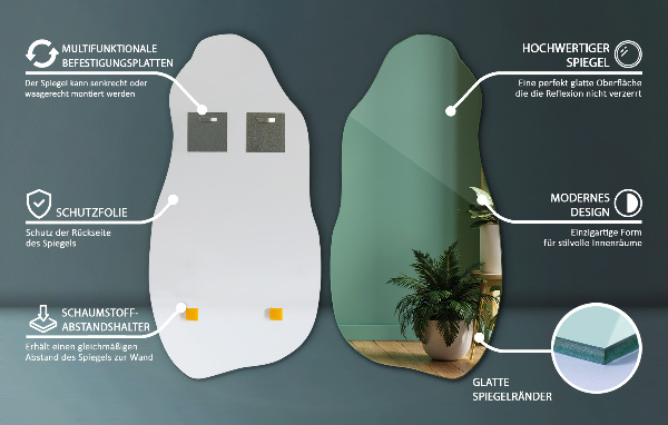 Espejo con forma colgado original 50x100