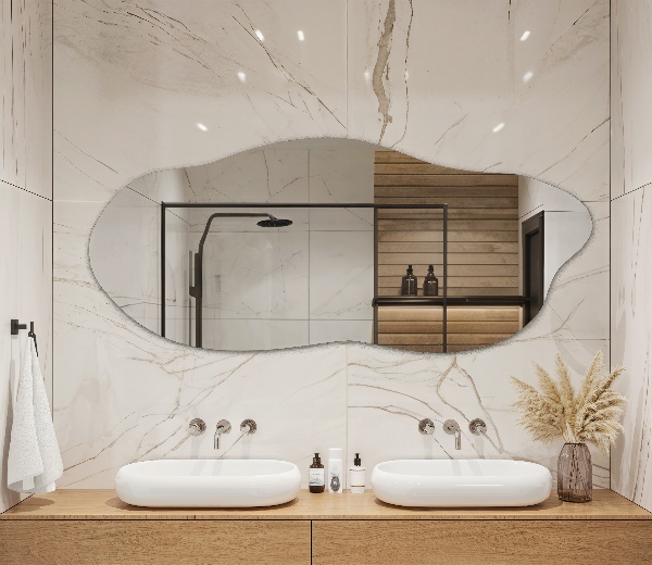 Espejo con formas decorativo para la pared 35x80 cm