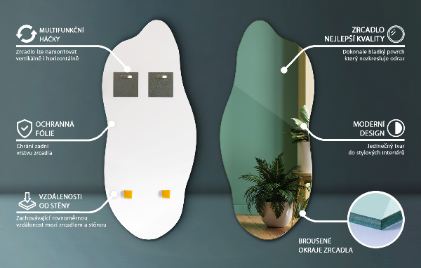Espejo con forma original moderno 45x100 cm