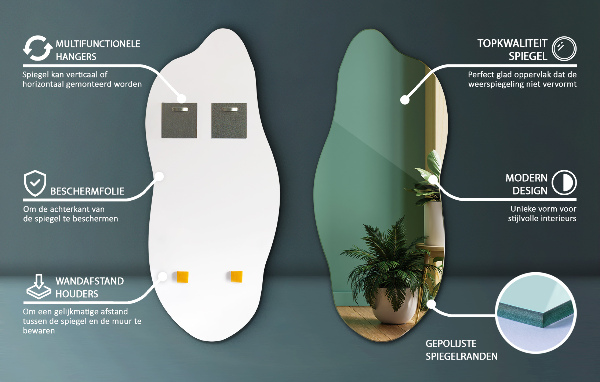 Espejo con forma original moderno 45x100 cm