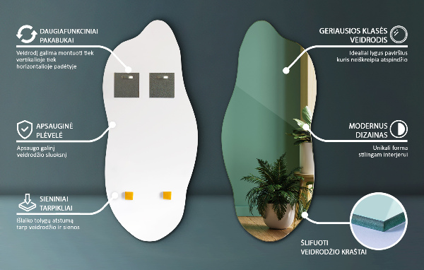 Espejo con forma original moderno 45x100 cm