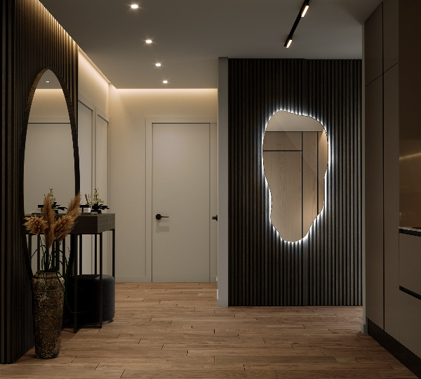 Espejo organico con luz led elegante 40x80 cm