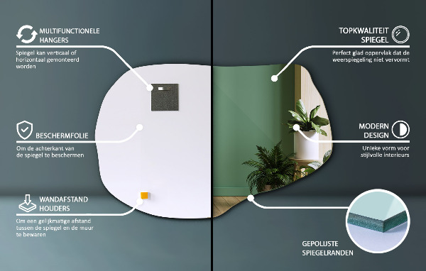 Espejo original de pared 100x65 cm