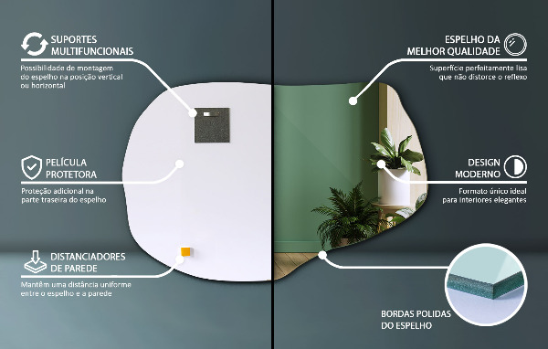 Espejo original de pared 100x65 cm