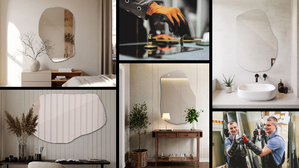 Espejo irregular sin marco 80x52 cm