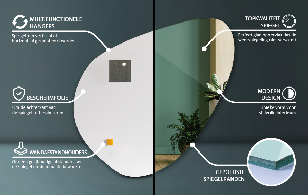 Espejo irregular 58x58 cm