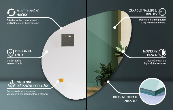 Espejo con forma original 68x67 cm