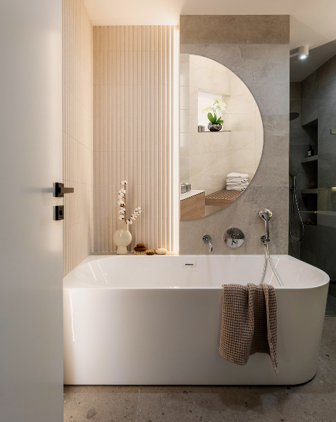 Espejo semicirculo sin marco 30x60 cm