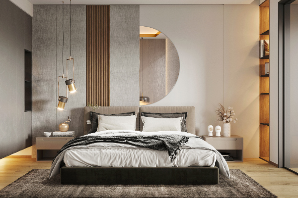 Espejo decorativo semicircular sin marco 50x100 cm