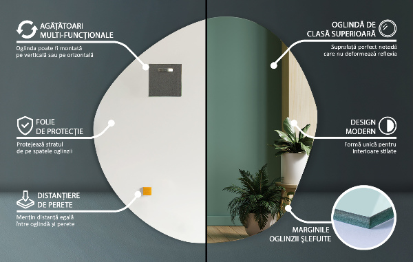 Espejo irregular sin marco 86,9x86,2 cm