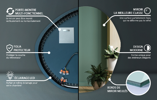 Espejo con forma original led 68x67 cm