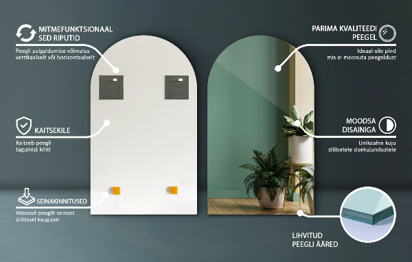 Espejo con formas semiovalado 40x70 cm
