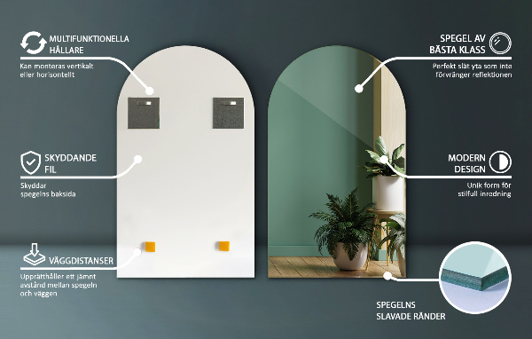 Espejo irregular arcada 45x80 cm