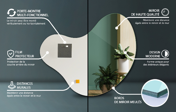 Espejo irregular sin marco 48x48 cm