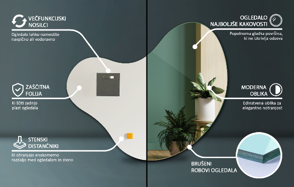 Espejo original sin marco 68x67 cm