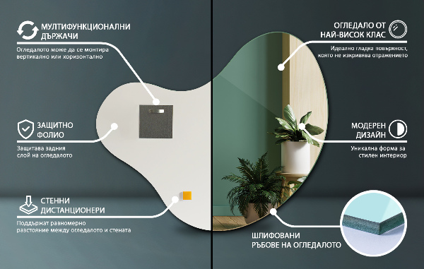 Espejo original sin marco 68x67 cm