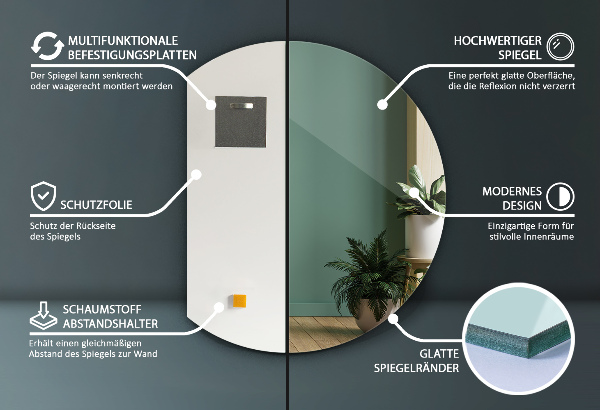 Espejo cortado irregular 74x90 cm