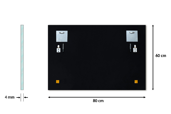Rectangular espejo sin marco 80x60 cm
