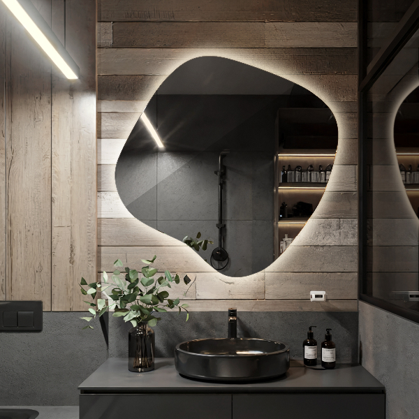 Espejo original con luz led 48x48 cm