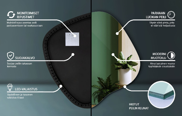 Espejo original con luz led 59x58 cm