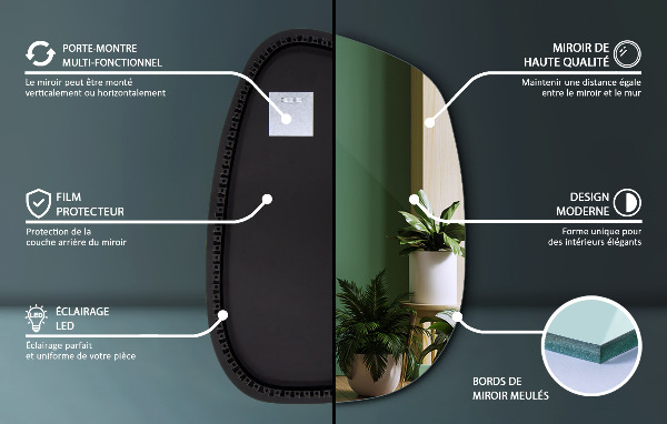 Espejo original con luz led 79x57 cm