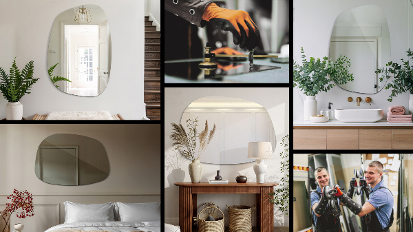 Espejo irregular en forma de mancha 55x38 cm