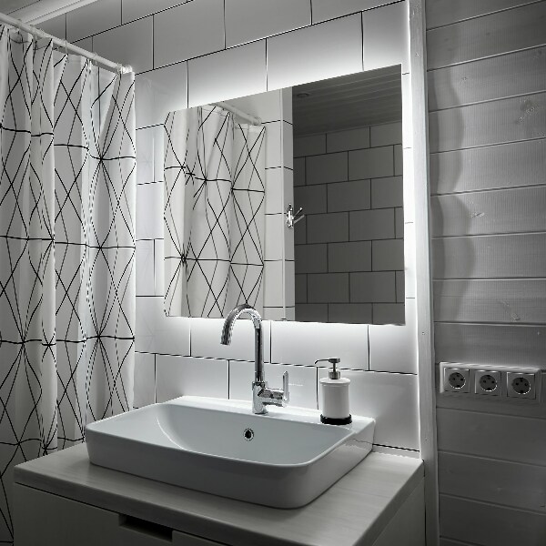 Rectangular espejo de baño con luz led 100x70 cm
