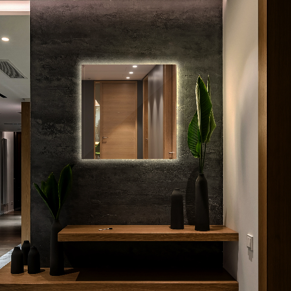 Espejo de baño rectangular con luz led 50x50 cm