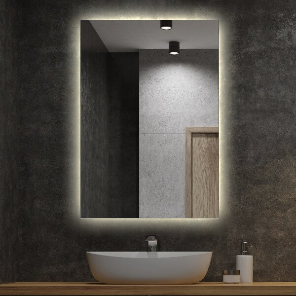Espejo cuarto de baño rectangular con luz 60x40 cm