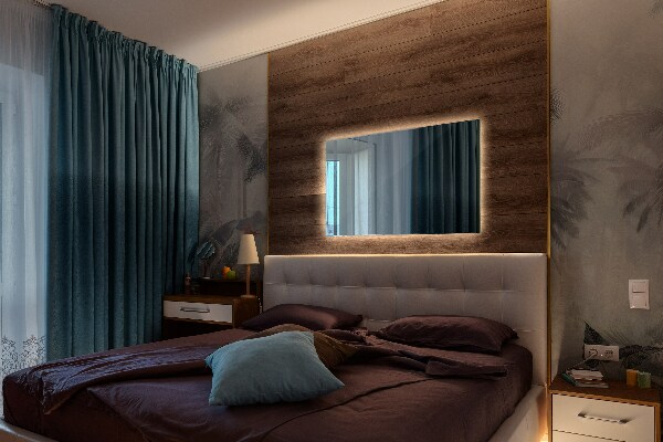 Espejo cuarto de baño rectangular con luz 60x40 cm