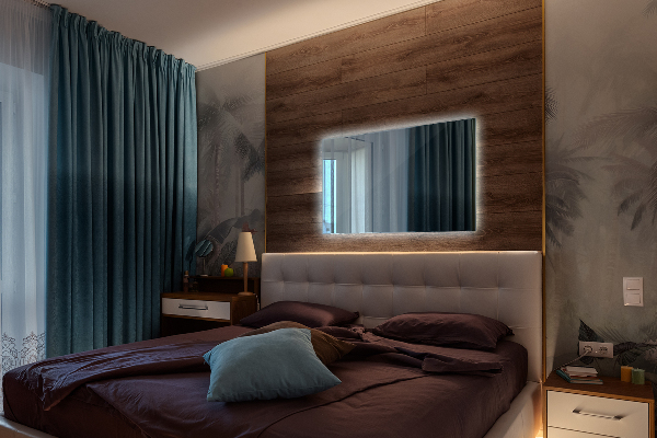 Rectangular espejo con luz led de baño 70x50 cm