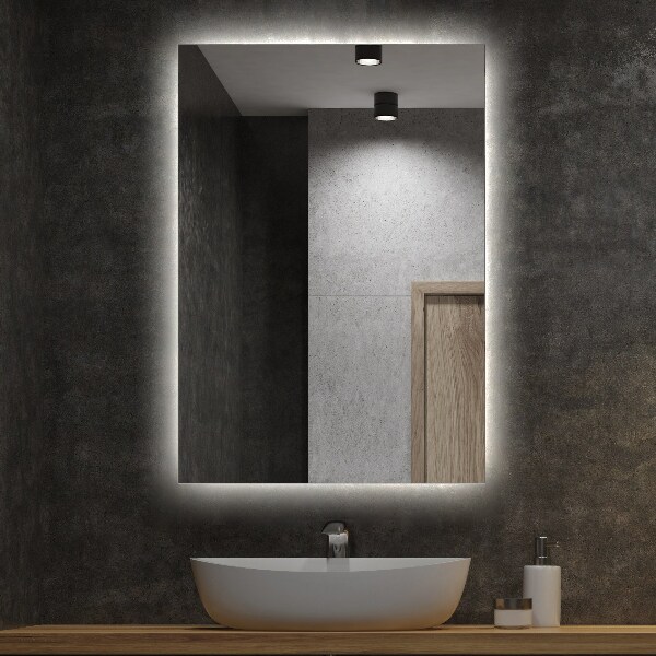 Rectangular espejo con luz led de baño 70x50 cm