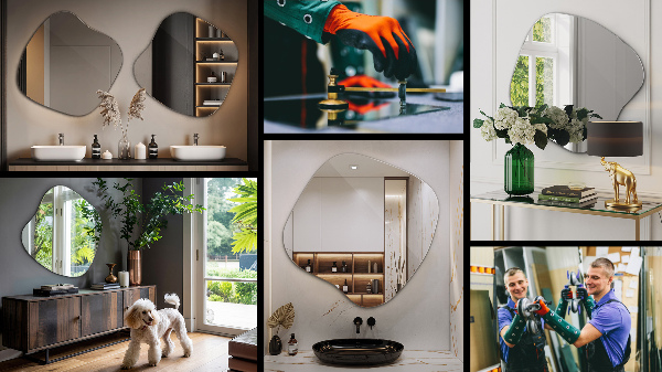 Espejo irregular en forma de mancha original 68x67 cm