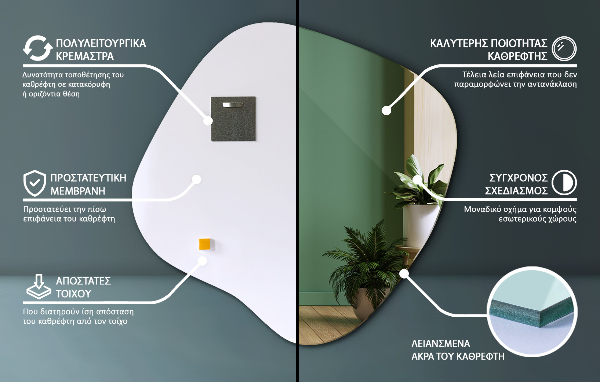 Espejo irregular en forma de mancha original 77x77 cm