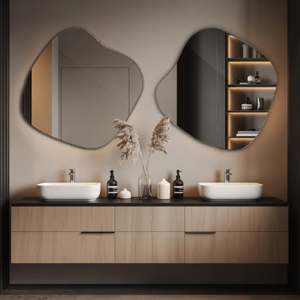 Espejo irregular en forma de mancha original 77x77 cm