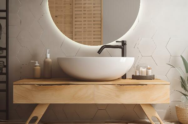 Espejo led semi-circular 25x50 cm