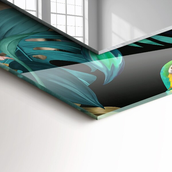 Loros con un tigre en la selva