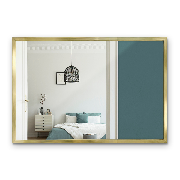 Espejo de pared rectangular tradicional con marco dorado 60x40 cm