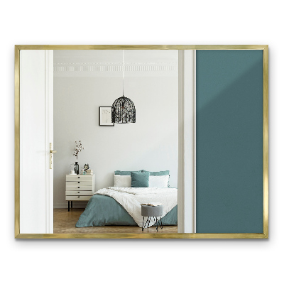Espejo rectangular con marco dorado de 80x60 cm
