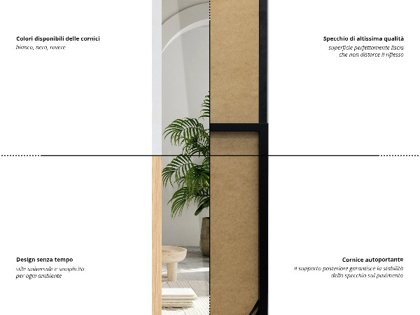 Espejo de pie roble 36x156 cm