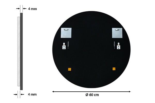 Rednondo espejo cuarto de baño marco negro fi 60 cm