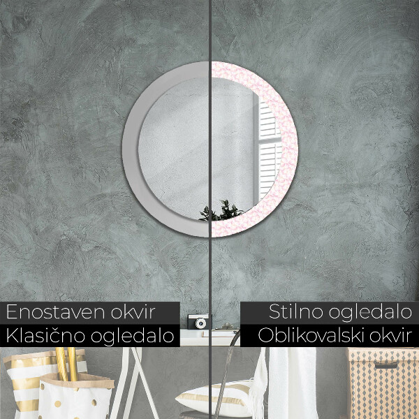 Espejo redondo impreso decorativo redondo Pétalos de flores