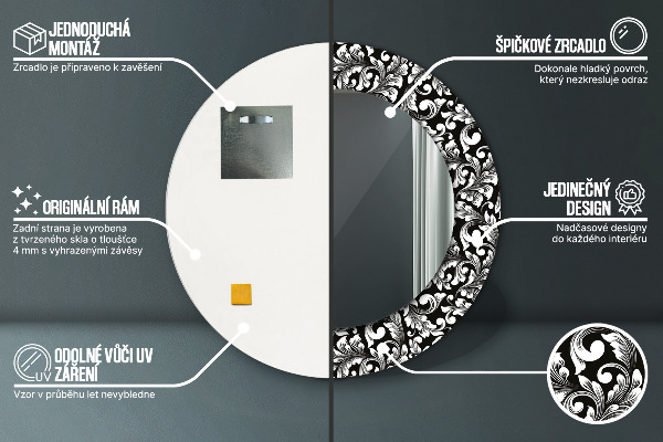 Espejo redondo con decoración Ornamento